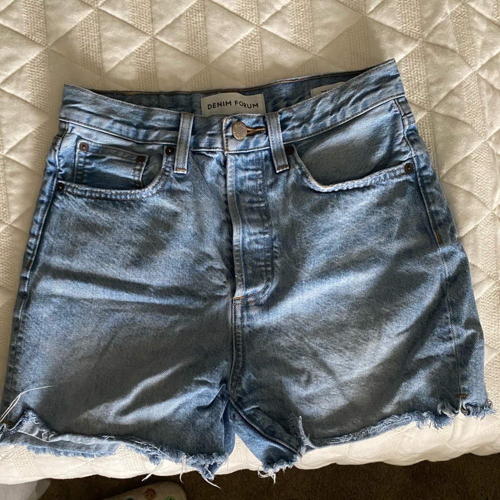 Aritzia Light Wash Denim Shorts